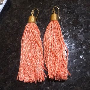 Coral tassel earrings!